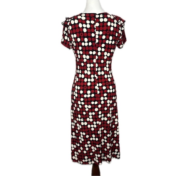Sere Nade Red Black Dots Ruffle Flounce Short Sleeved Retro Pop Art Dress Sz S - Picture 2 of 12